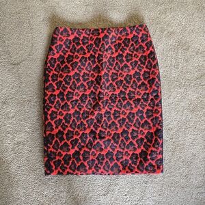 The Limited Red Leopard Pencil Skirt